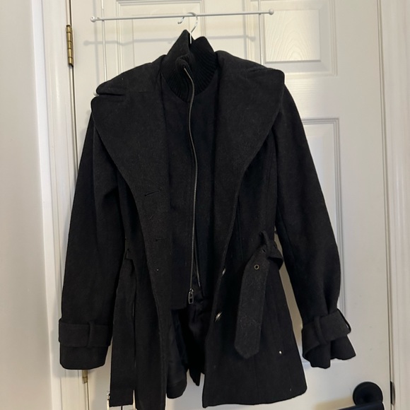 MISS SIXTY VINTAGE CHARCOAL WOOL BLEND COAT - Picture 6 of 6